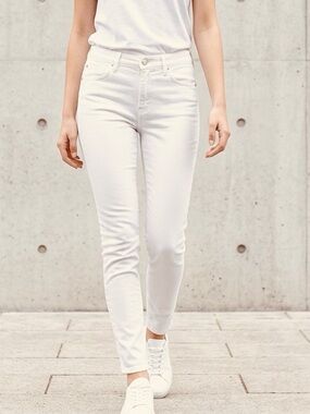 AG Adriano Goldschmied Prima Ankle Jeans Womens 27 White Excellent Cigarette Leg